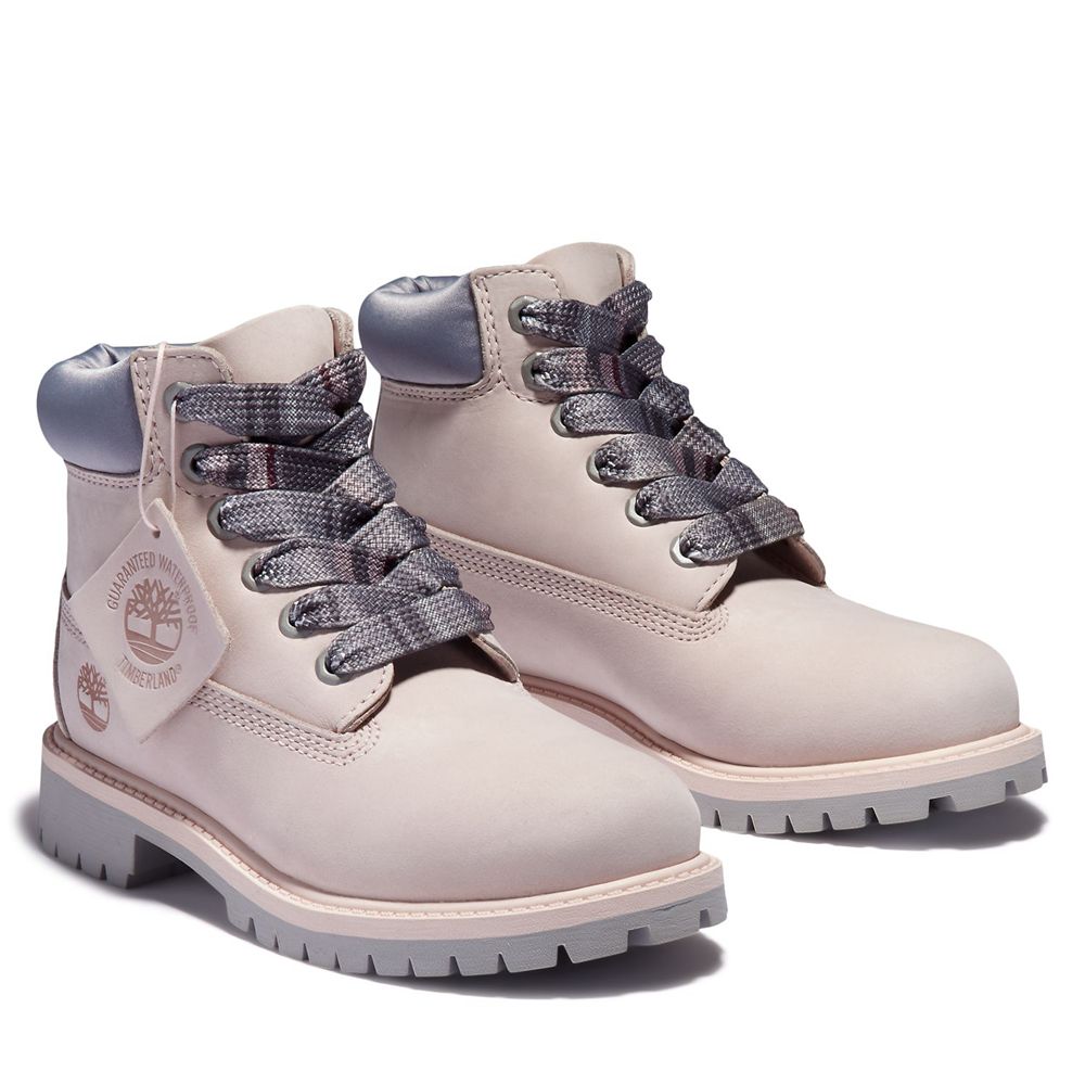 Bocanci 6-Inch Timberland Copii Roz - Junior Premium Waterproof - Romania - YQUTPV154